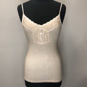 POL Tan Cami with Lace Detail